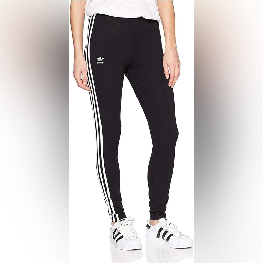 Adidas Black with White Side Stripe Leggings